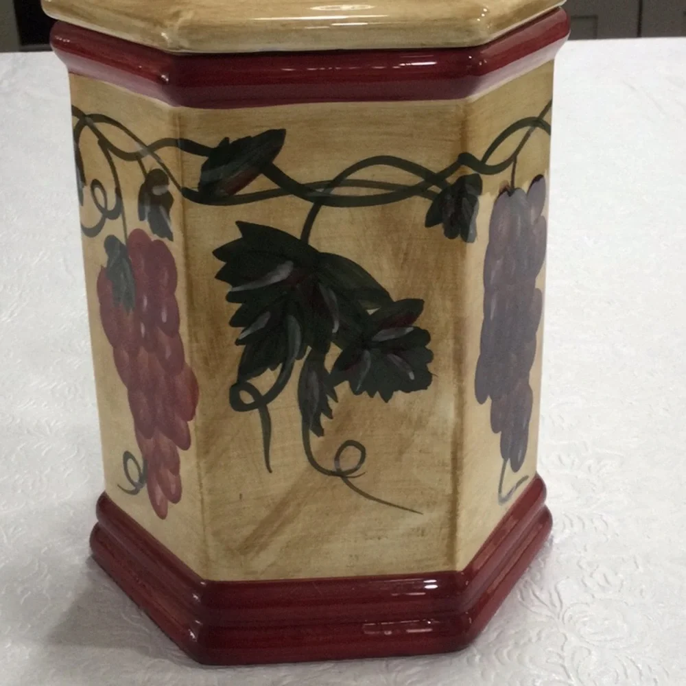 Handmade for Nonni's Grape Vine Vintage Cookie Jar